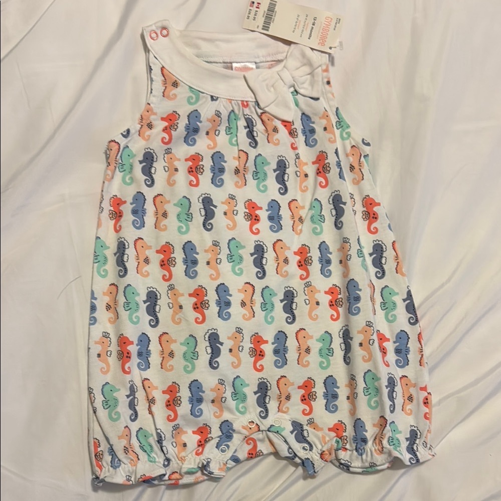 Gymboree Colorful Seahorse Baby Romper